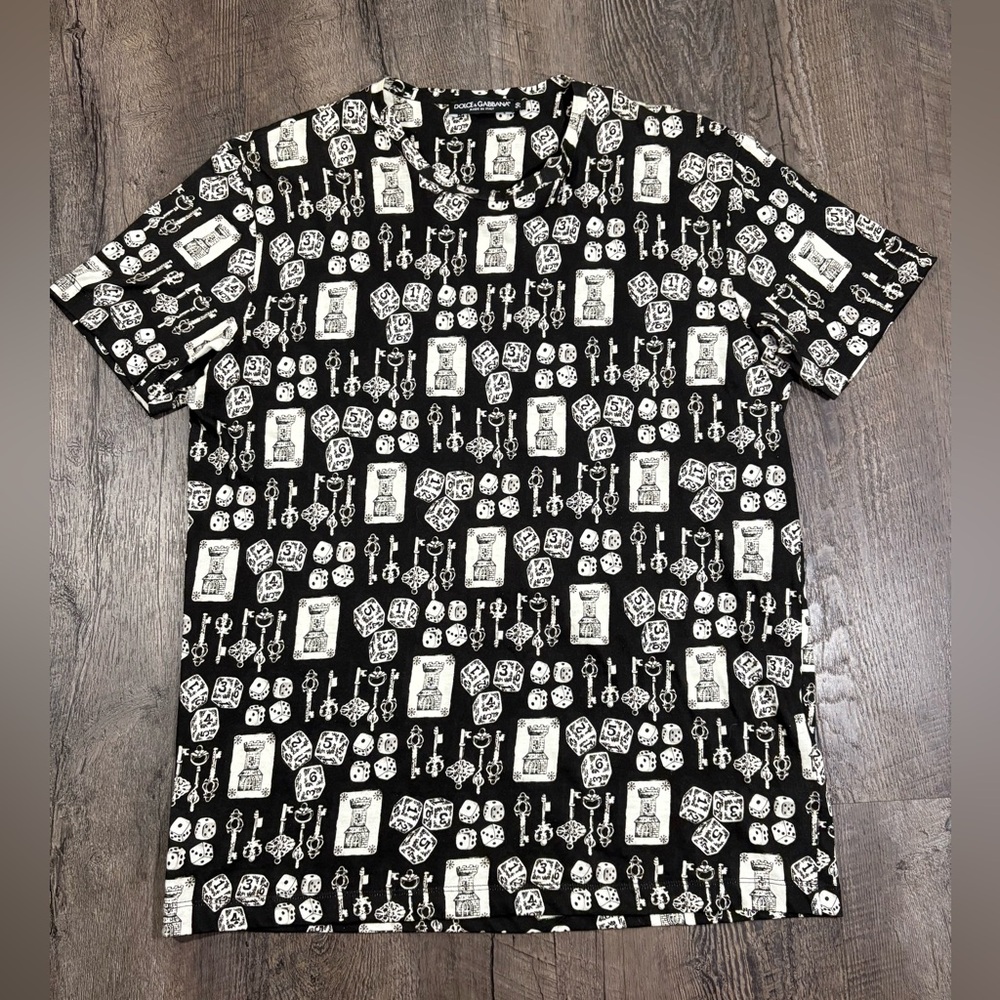 DOLCE & GABBANA Dice Chess Key Mens Shirt